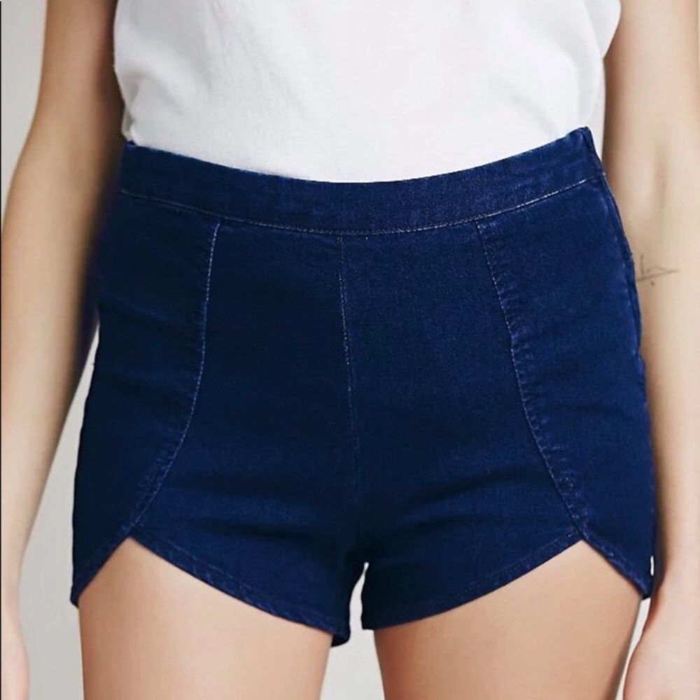 NEW FREE PEOPLE HIGH WAIST DEEP BLUE SHORTS